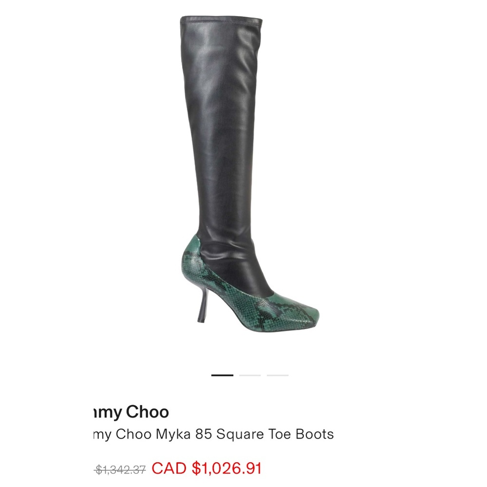 Brand New Leather Jimmy CHOO Snakeskin Embossed Knee Length Boots